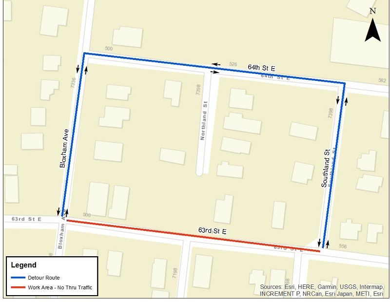 63rd St E Emergency Sewer Repair Project Map